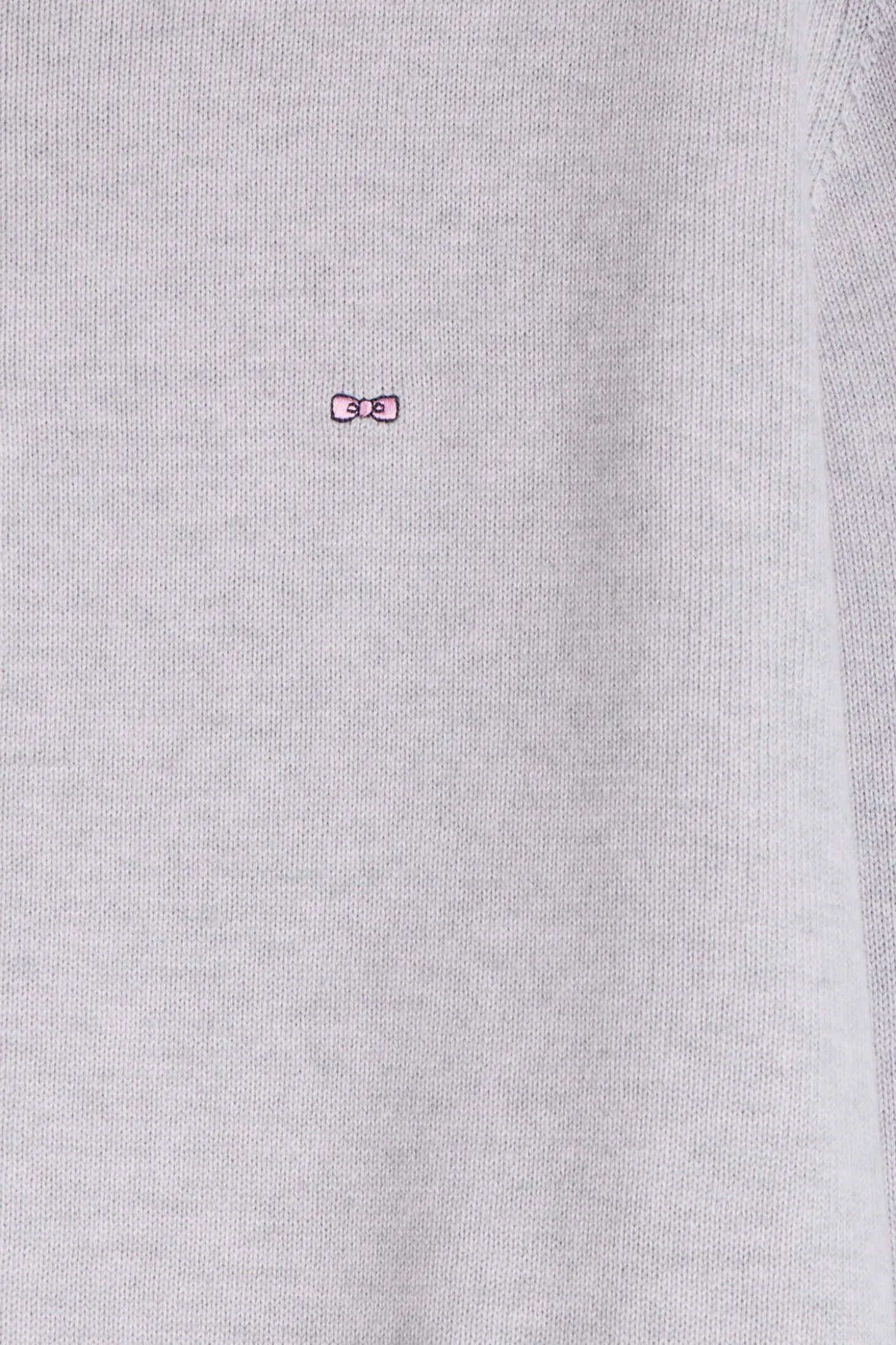 Regular grey semi-zipped wool and cotton jumper