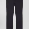 Regular grey stretch cotton piqué and modal chino trousers