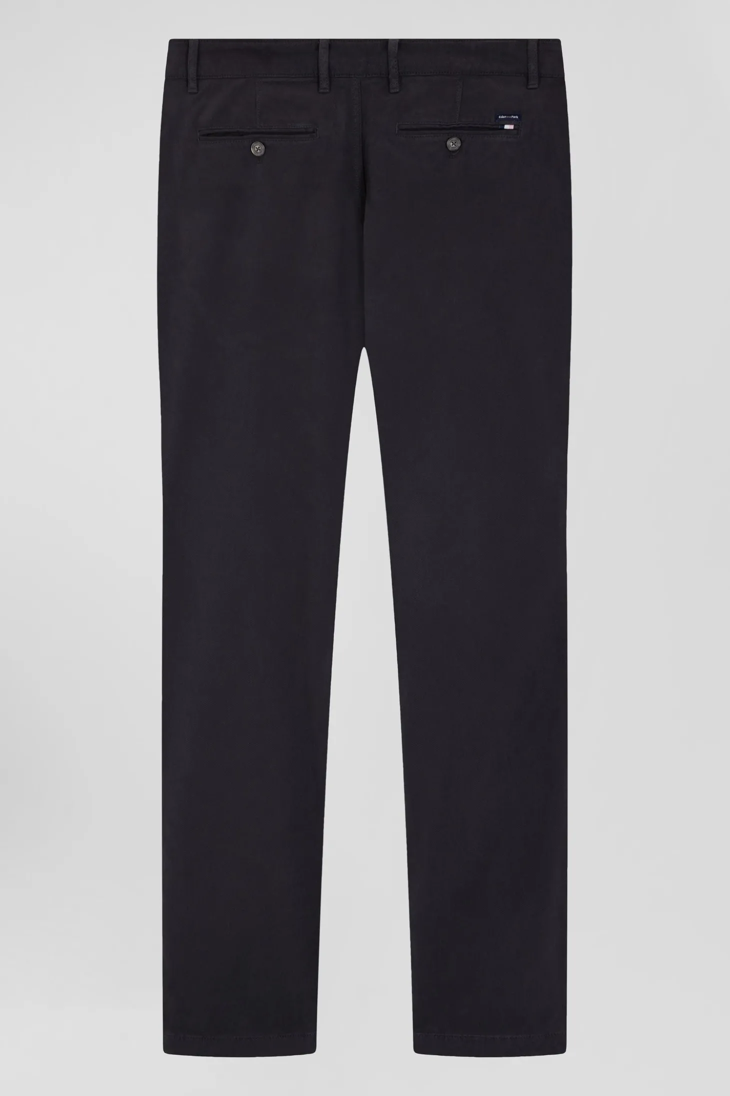Regular grey stretch cotton piqué and modal chino trousers
