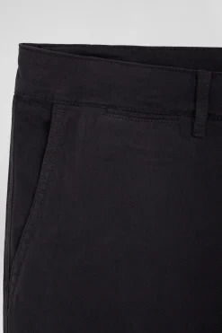 Regular grey stretch cotton piqué and modal chino trousers