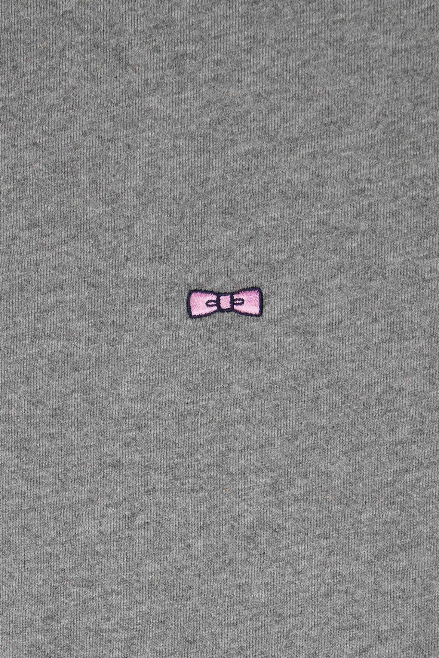 Regular grey zipped brushed cotton fleece sweatshirt with high top collar