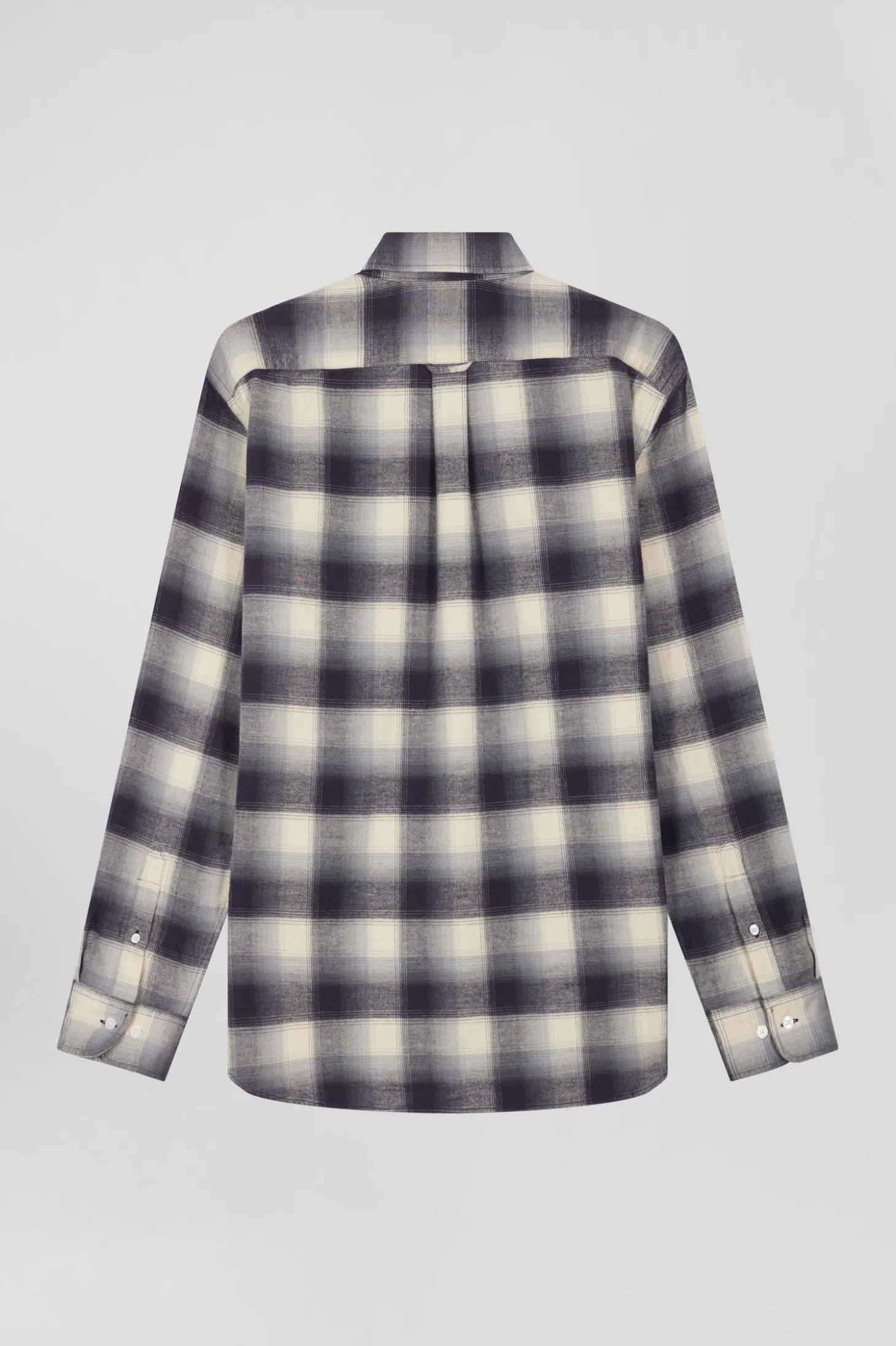 Regular indigo checked cotton shirt