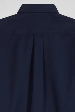 Regular indigo cotton and cashmere twill shirt