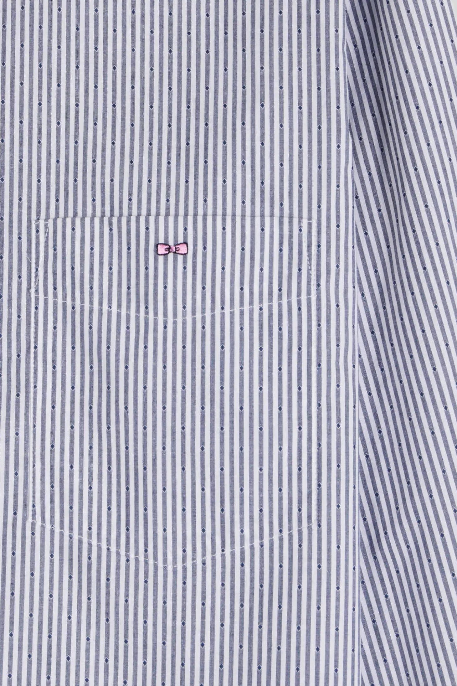Regular indigo striped cotton jacquard shirt