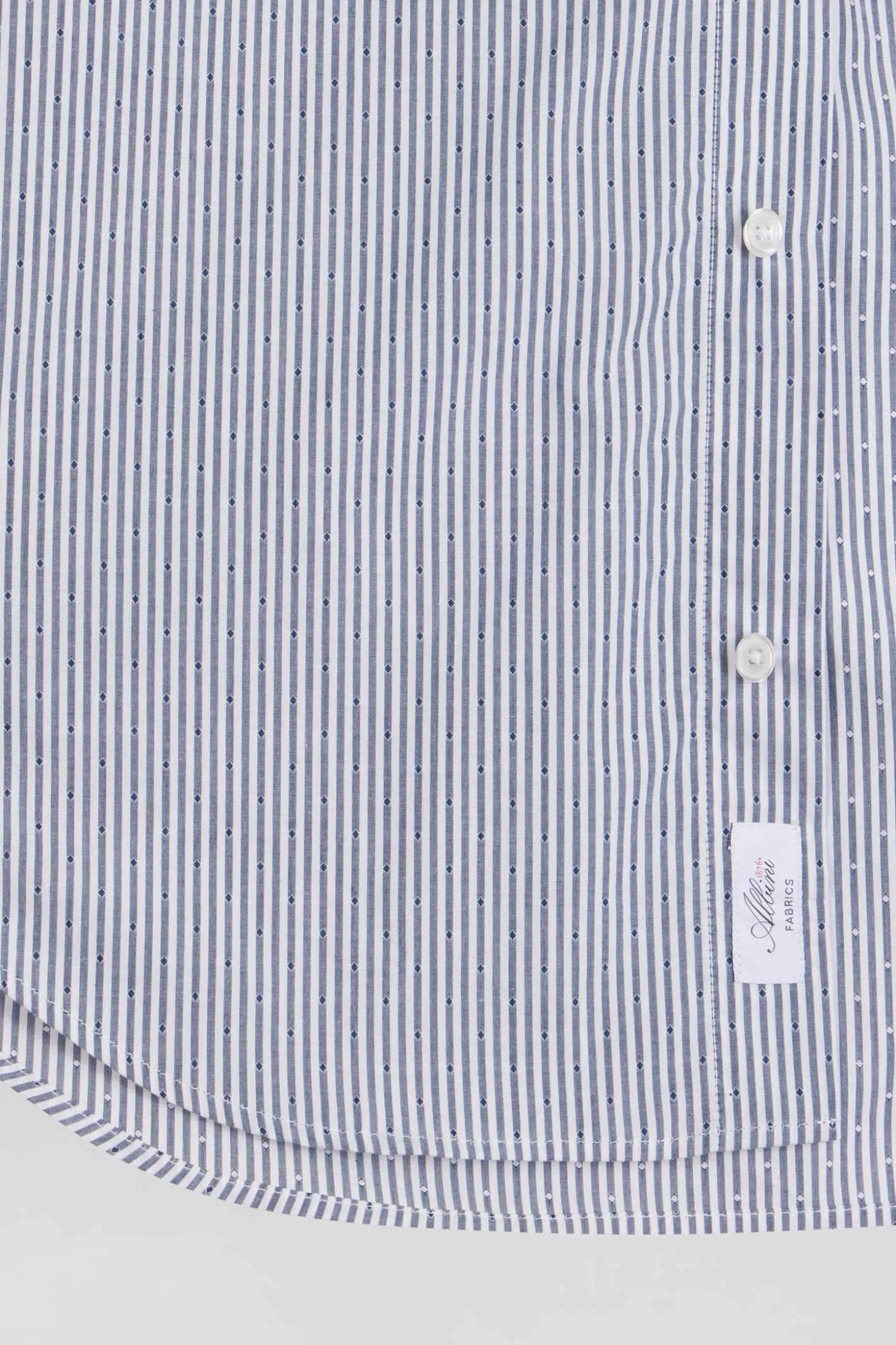 Regular indigo striped cotton jacquard shirt
