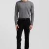 Regular khaki stretch cotton velvet chino trousers