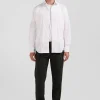 Regular khaki stretch cotton piqué and modal chino trousers