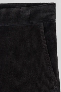 Regular khaki stretch cotton velvet chino trousers