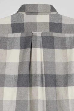 Regular mottled grey checked cotton shirt
