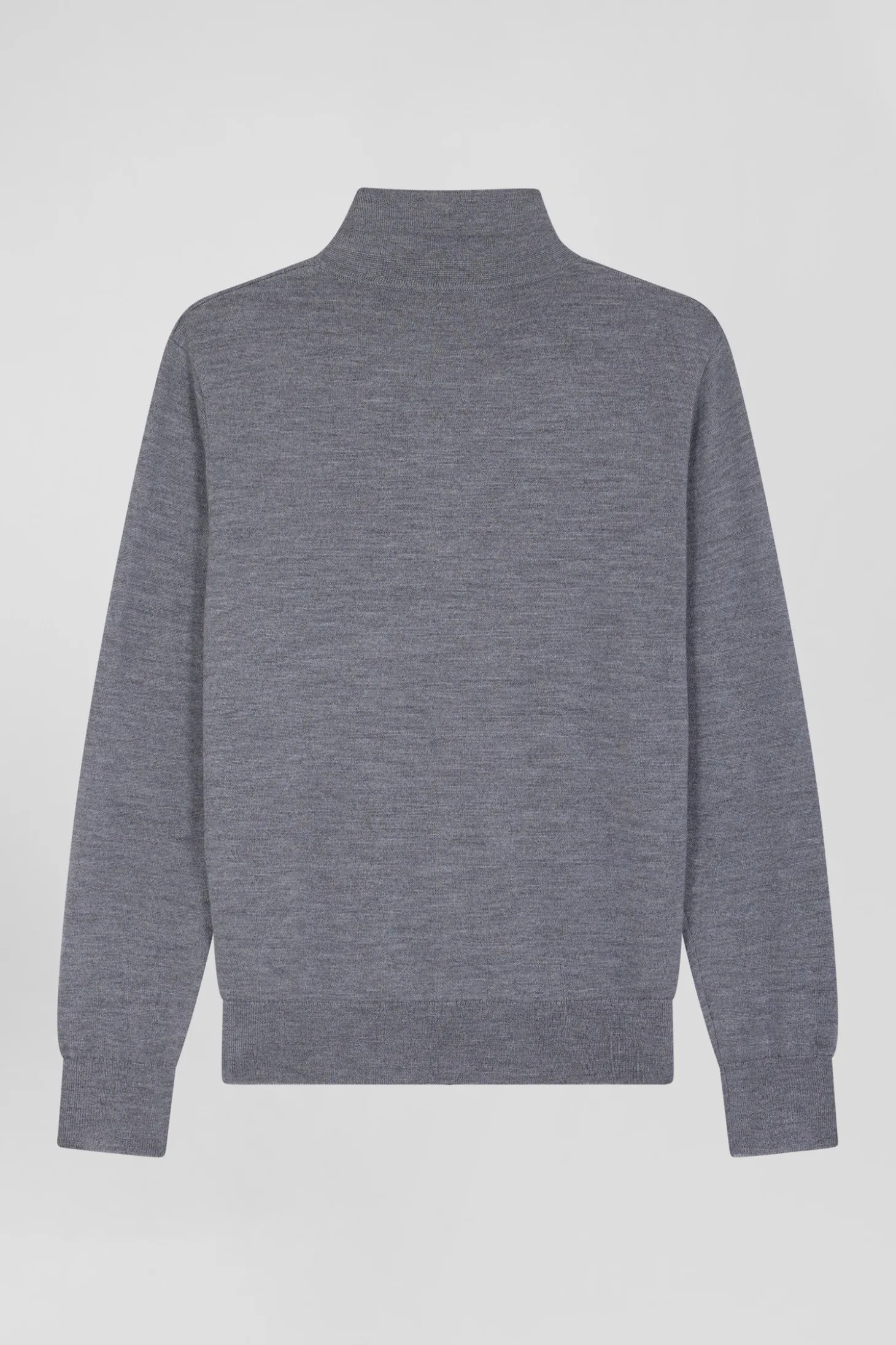 Regular mottled grey women's wool jumper with rugby shirt collar