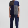 Regular navy Barbarian short-sleeved cotton piqué polo shirt