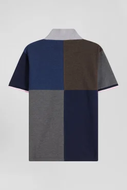 Regular navy Barbarian short-sleeved cotton piqué polo shirt