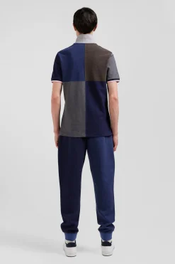 Regular navy Barbarian short-sleeved cotton piqué polo shirt