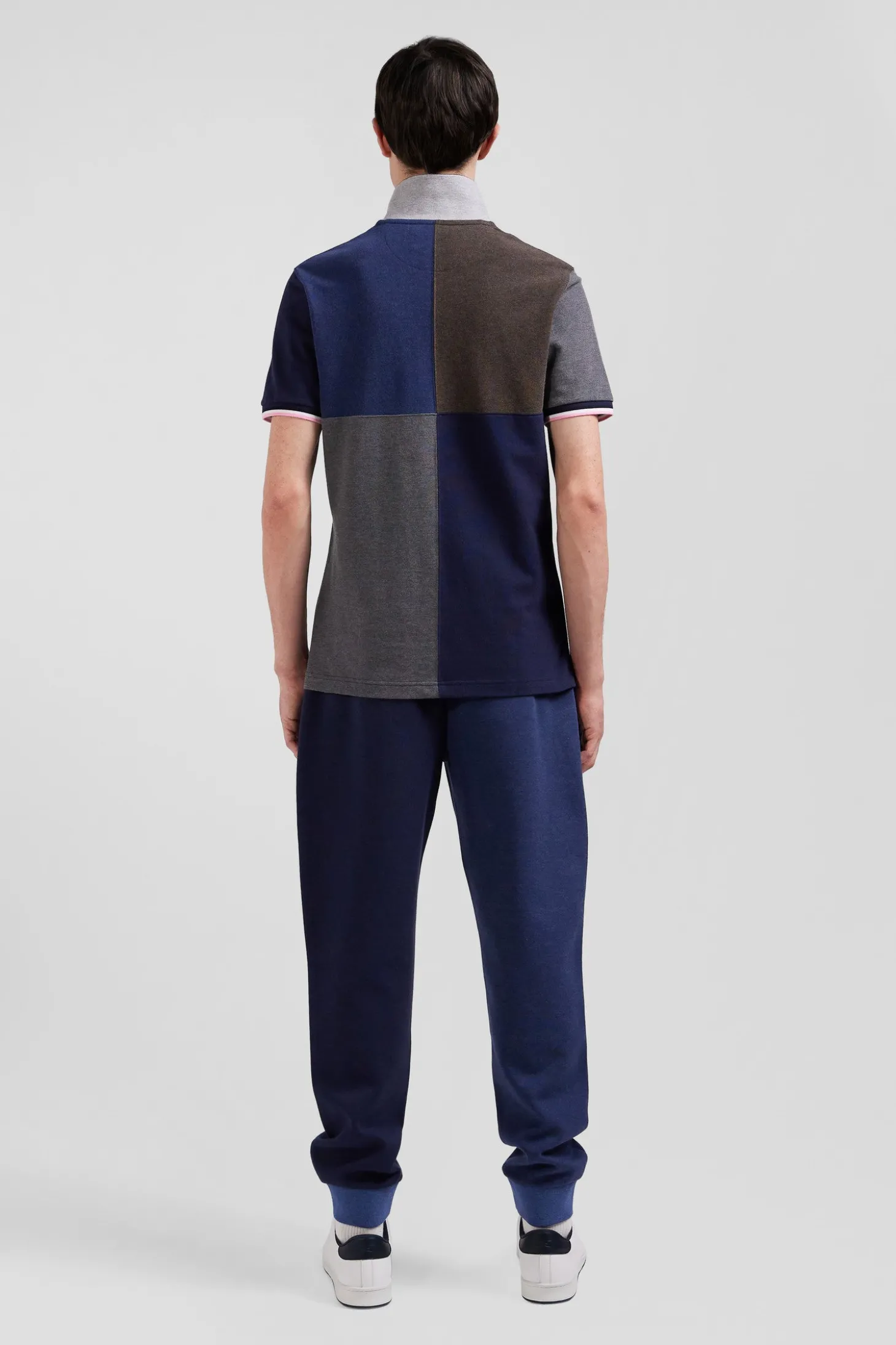 Regular navy Barbarian short-sleeved cotton piqué polo shirt