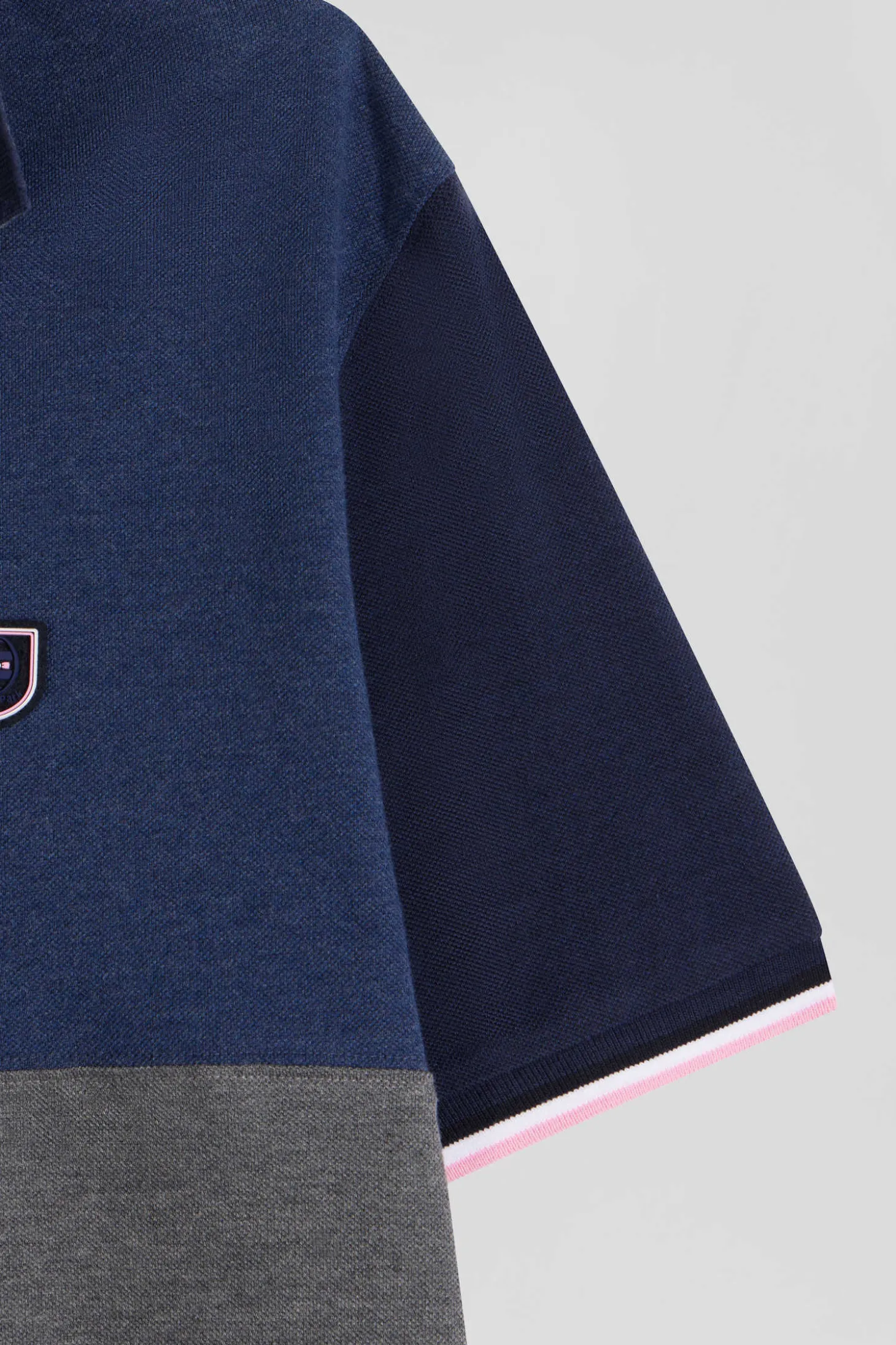 Regular navy Barbarian short-sleeved cotton piqué polo shirt