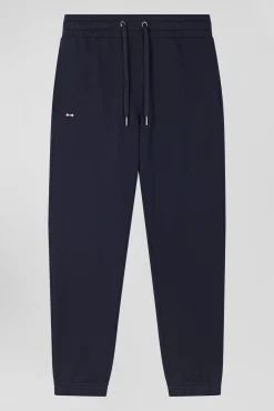 Regular navy blue brushed fleece jogging bottoms