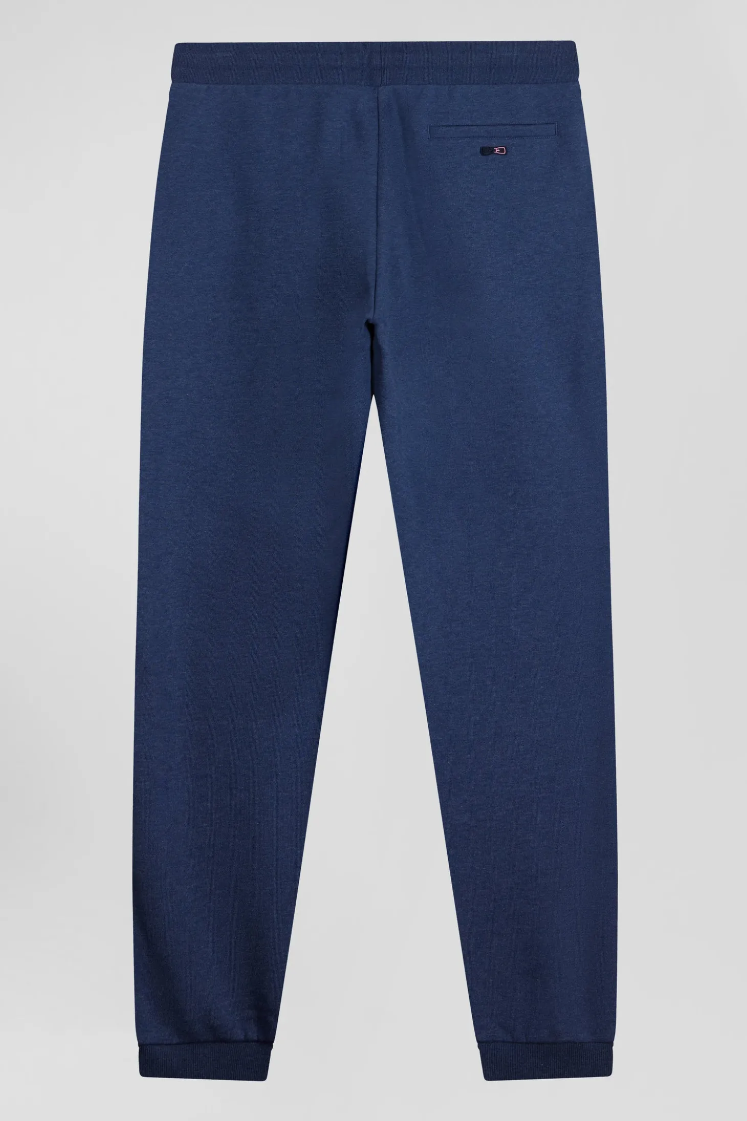 Regular navy blue brushed cotton fleece jogging bottoms