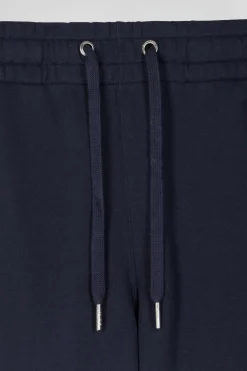 Regular navy blue brushed fleece jogging bottoms