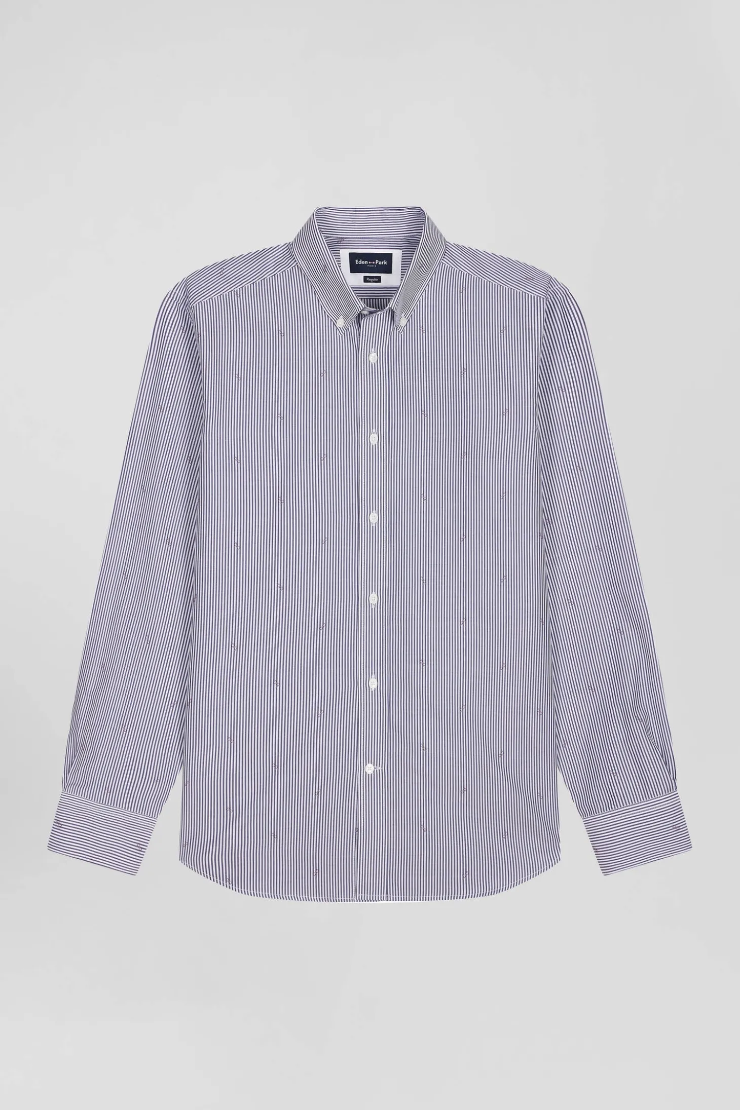 Regular navy blue cotton shirt
