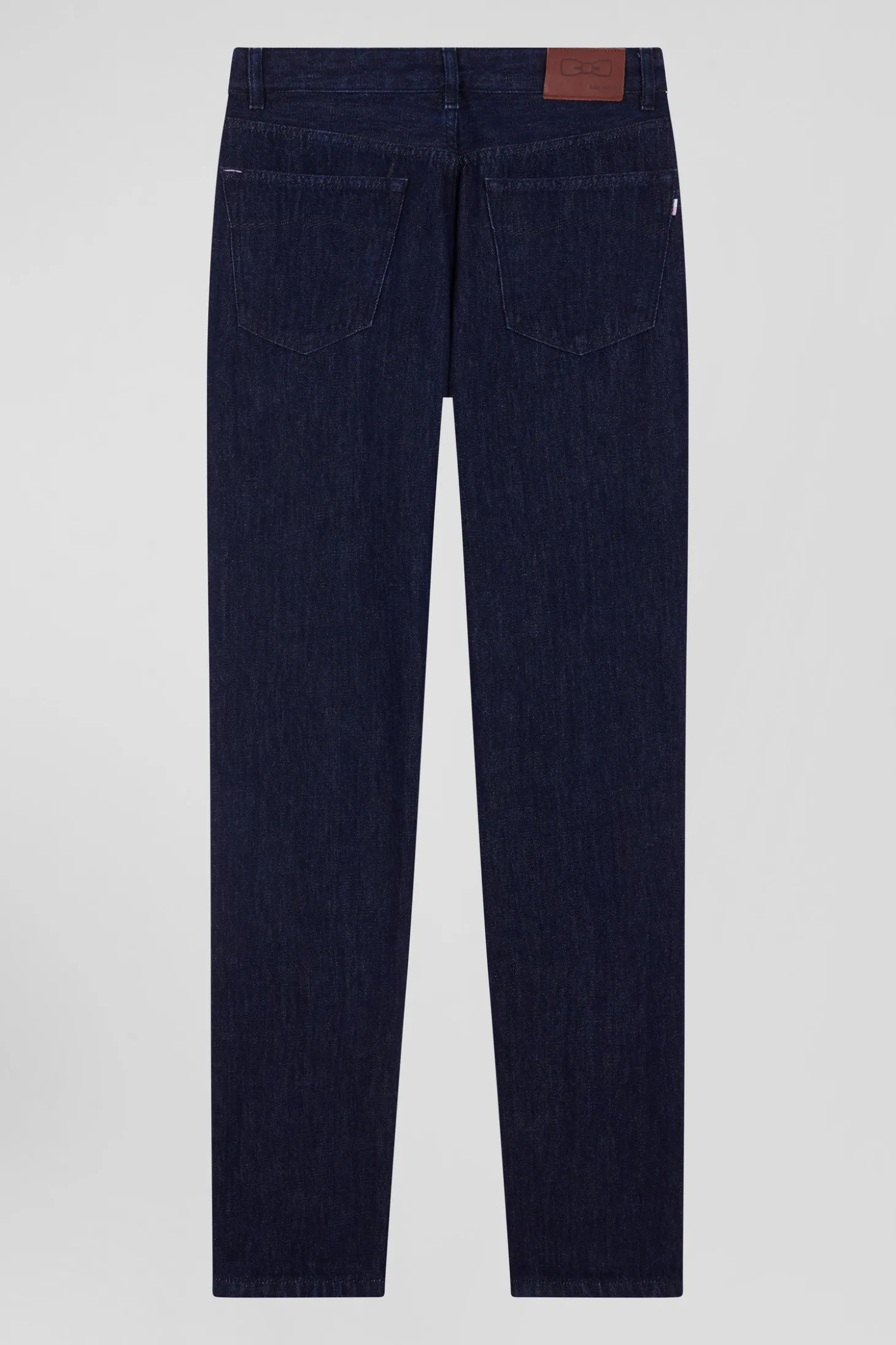 Regular navy blue cotton 5-pocket jeans