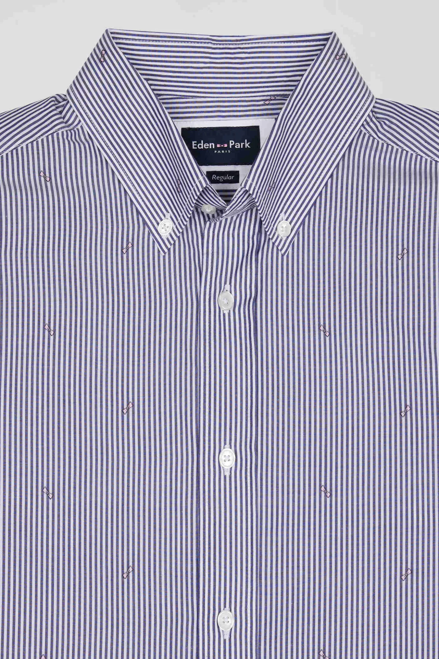 Regular navy blue cotton shirt