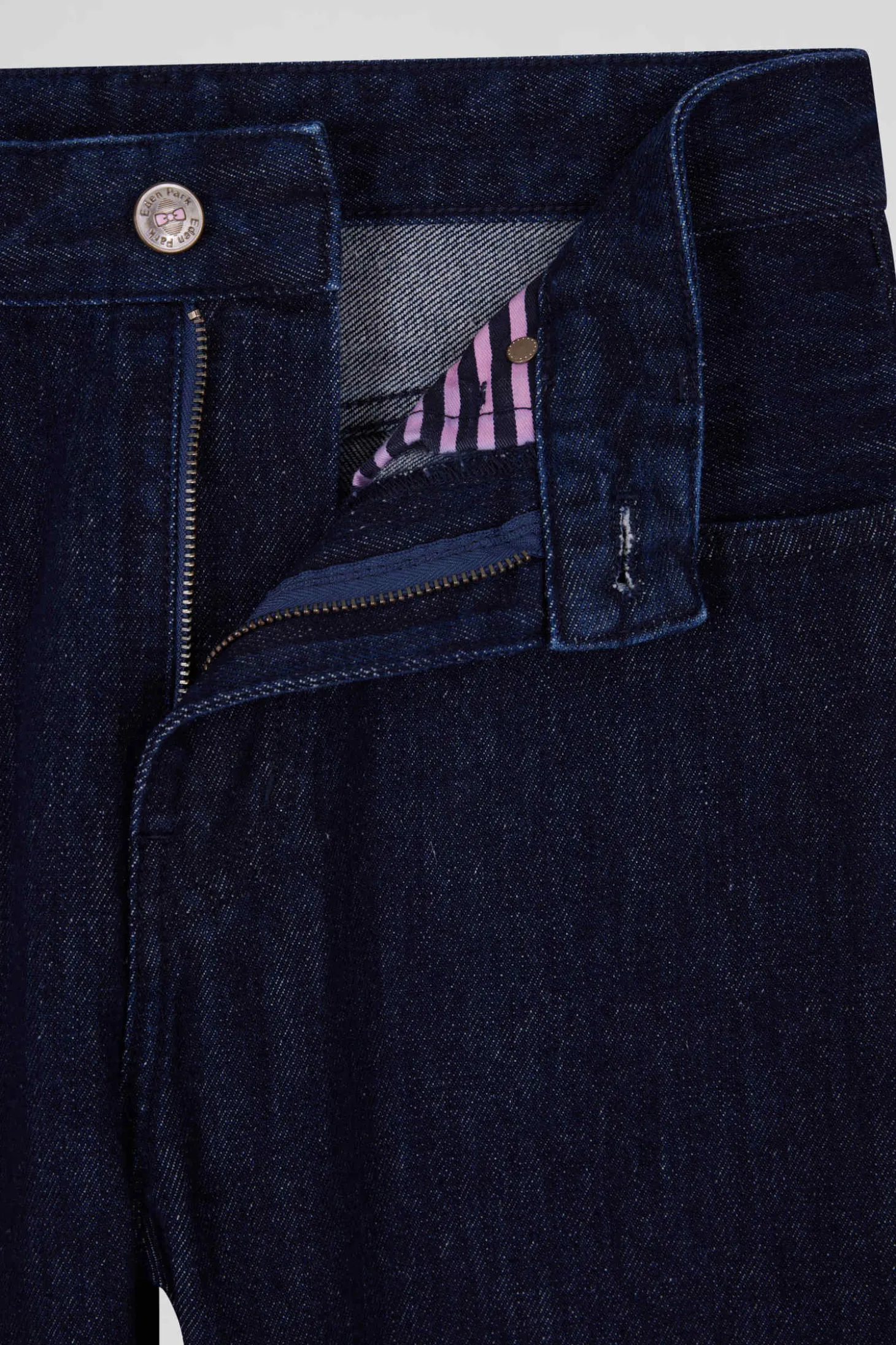 Regular navy blue cotton 5-pocket jeans
