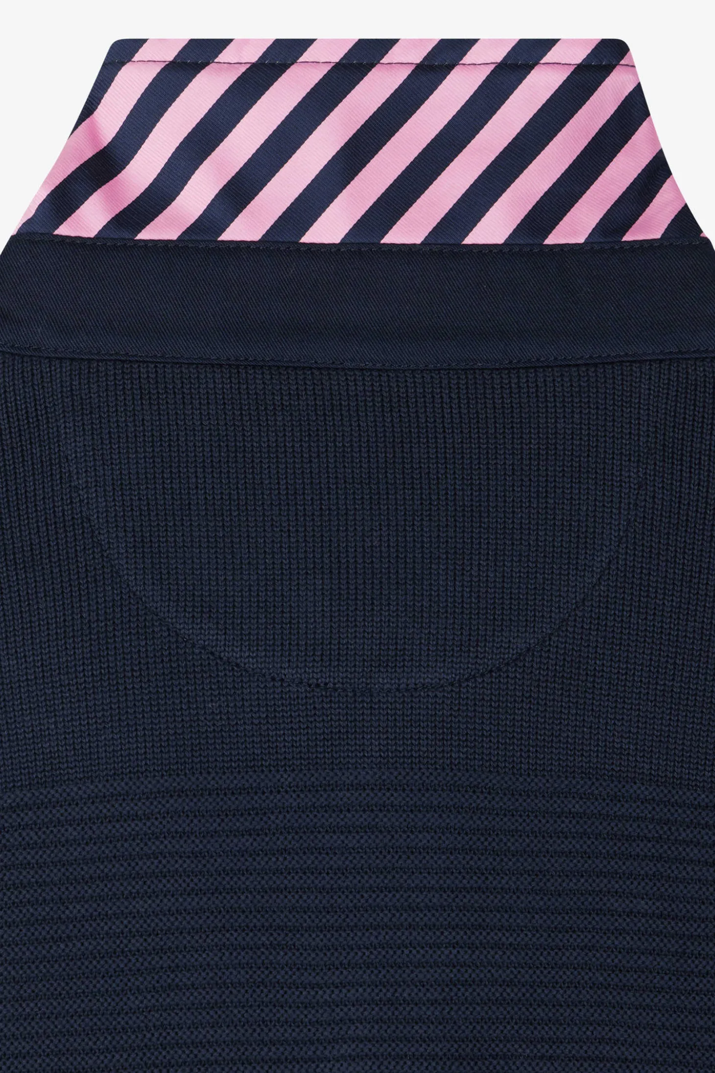 Regular navy blue cotton polo neck jumper