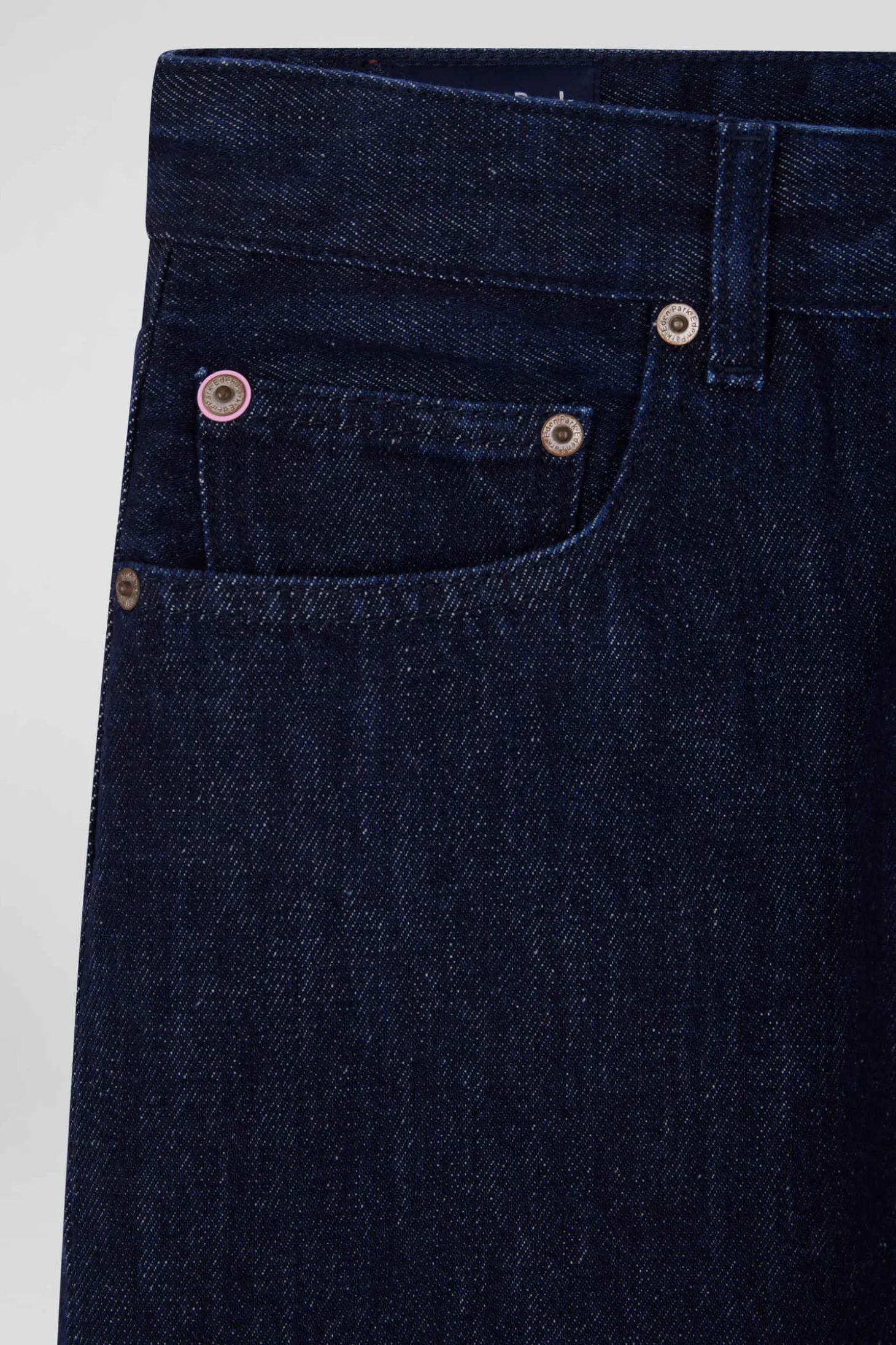 Regular navy blue cotton 5-pocket jeans