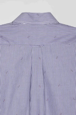 Regular navy blue cotton shirt