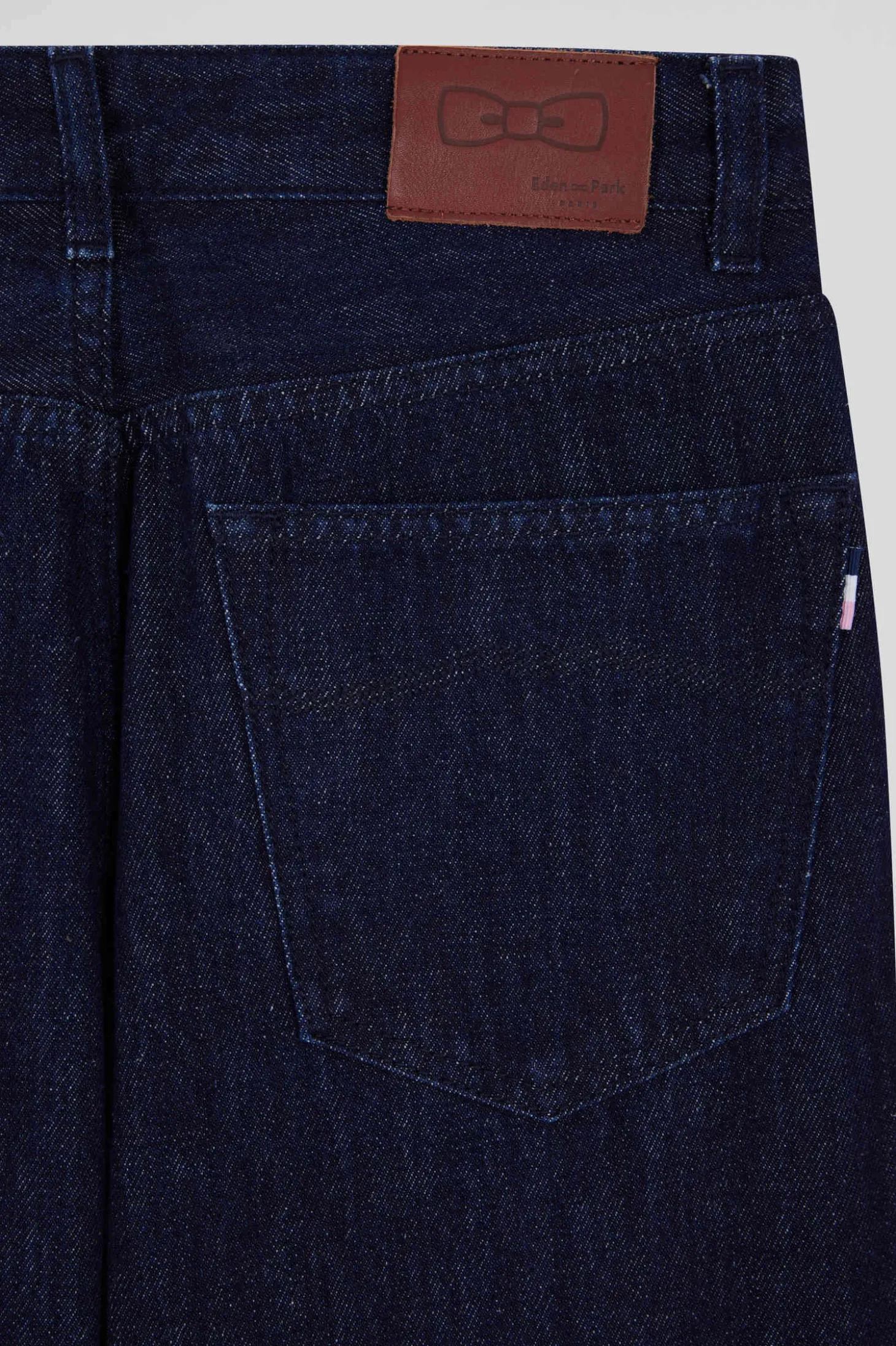 Regular navy blue cotton 5-pocket jeans
