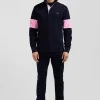 Regular navy blue long-sleeved cotton rugby shirt with bow tie embroidery
