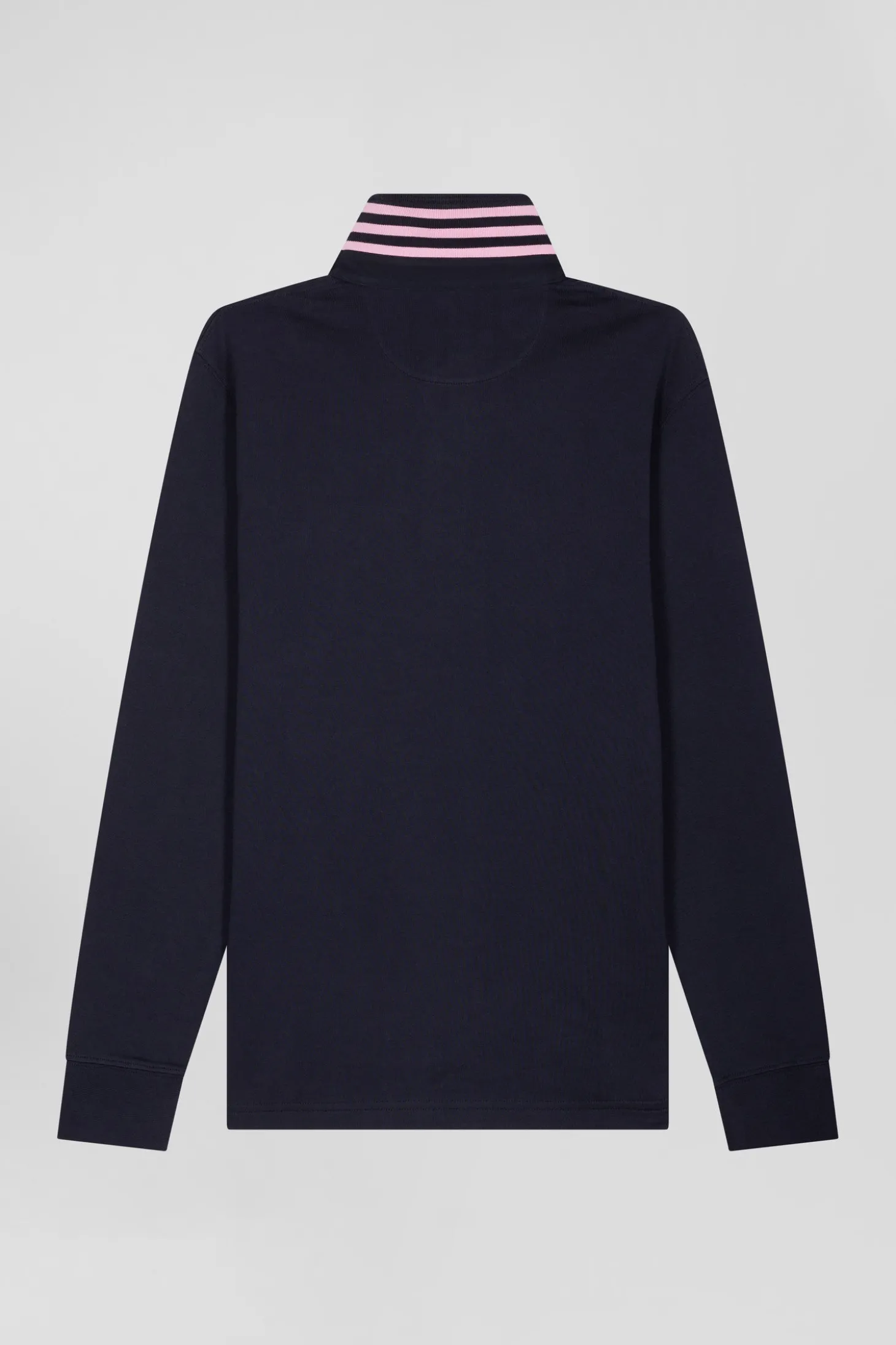 Regular navy blue long-sleeved Pima cotton rugby shirt