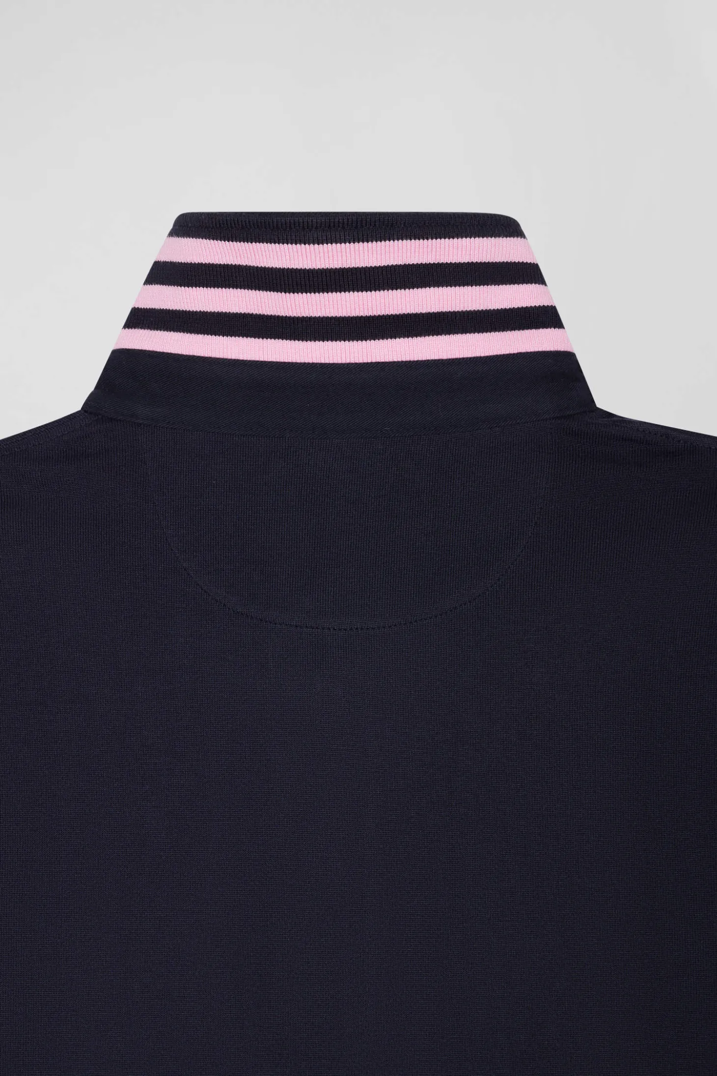 Regular navy blue long-sleeved Pima cotton rugby shirt
