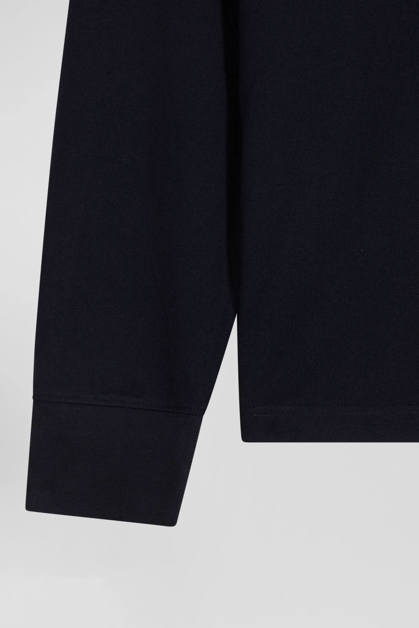 Regular navy blue long-sleeved cotton rugby shirt with N°10 embroidery
