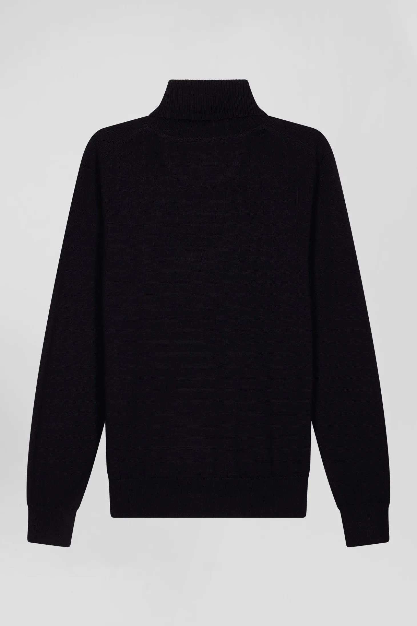 Regular navy blue merino wool turtleneck jumper