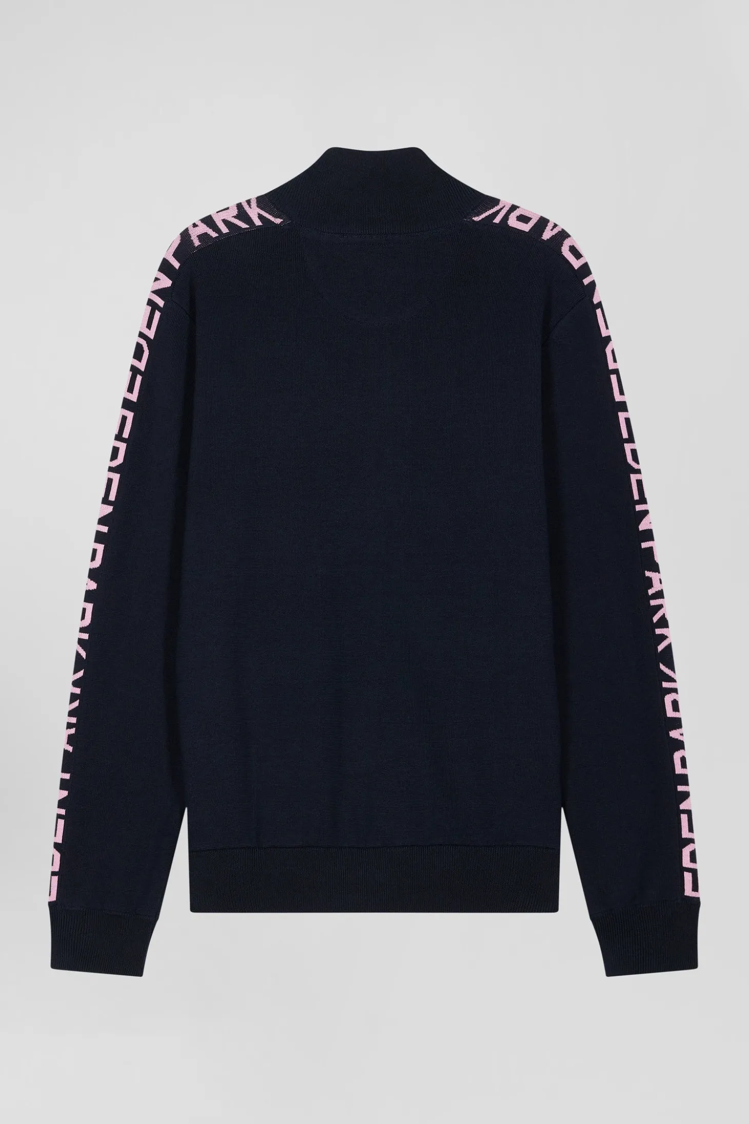 Regular navy blue milano cotton zipped cardigan