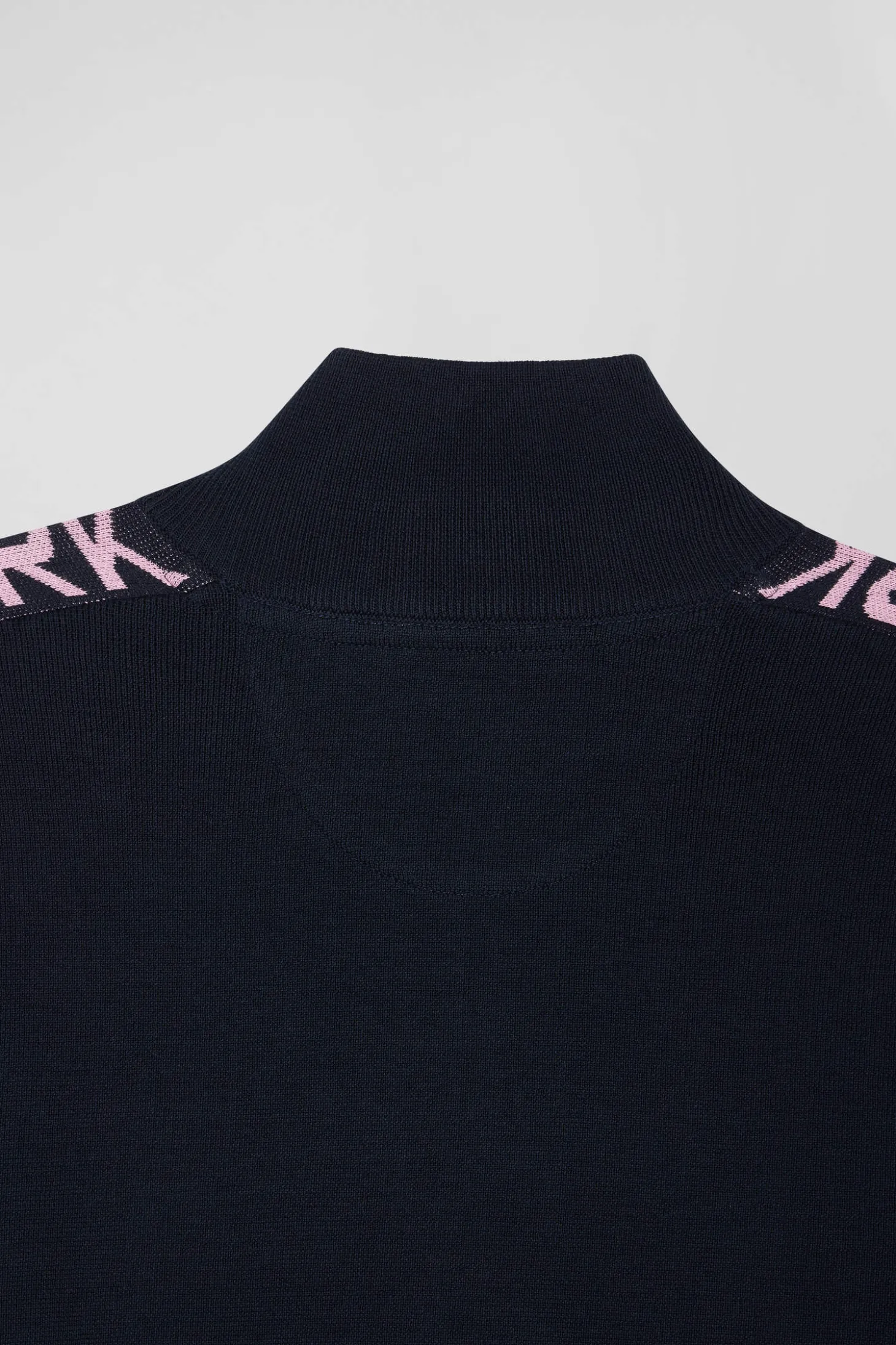 Regular navy blue milano cotton zipped cardigan