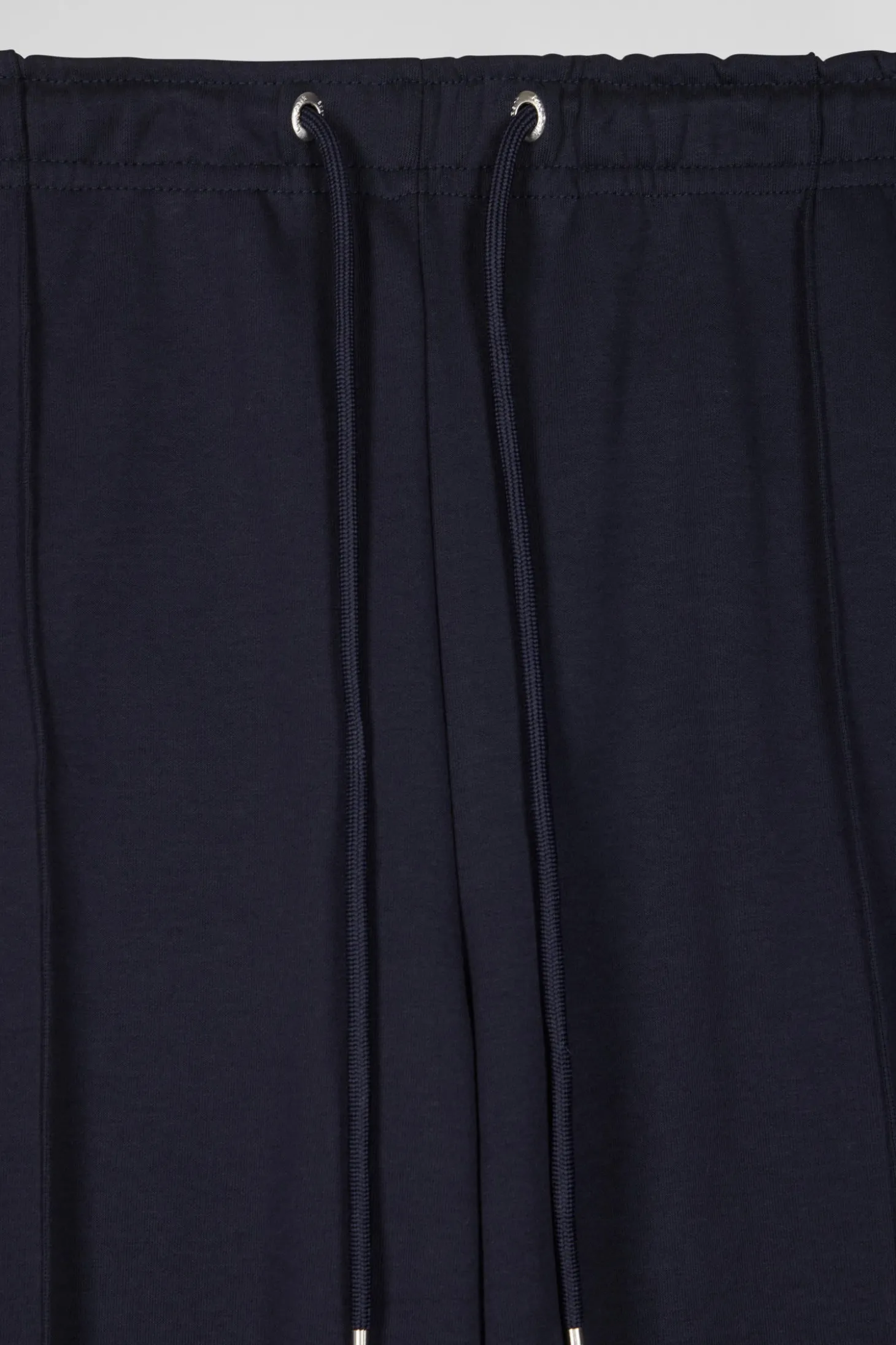 Regular navy blue mixed cotton jogging bottoms with pink piping