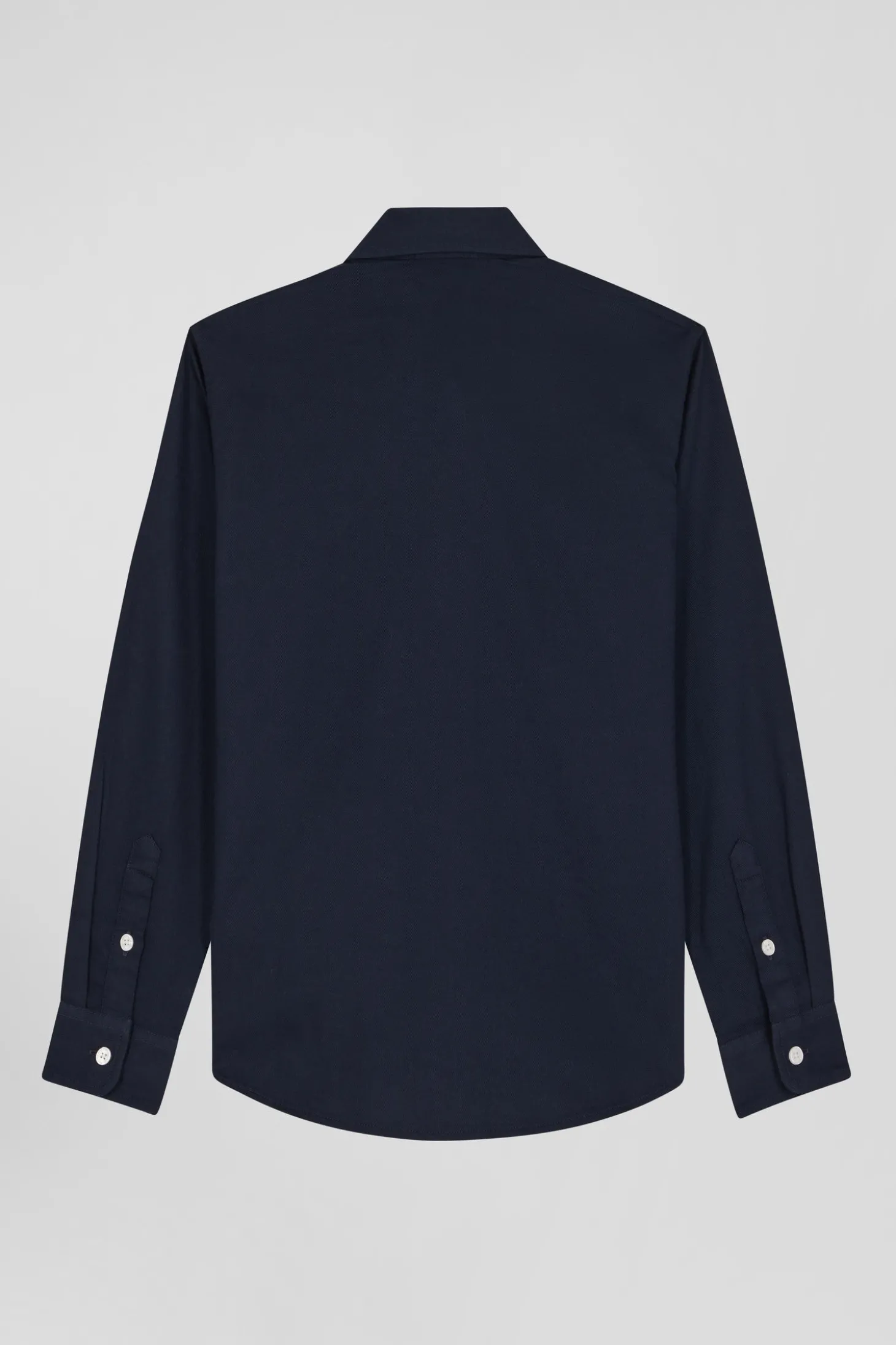 Regular navy blue oxford cotton shirt
