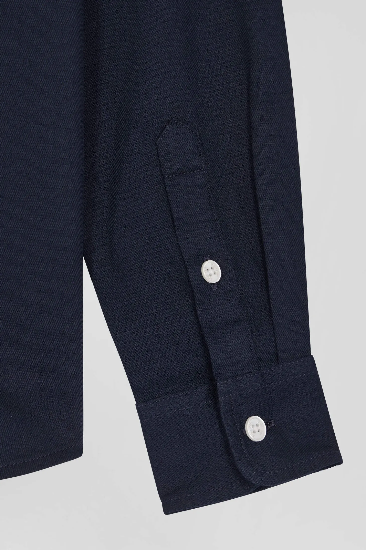 Regular navy blue oxford cotton shirt