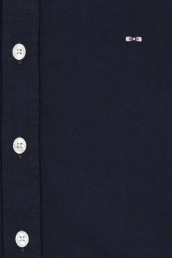 Regular navy blue oxford cotton shirt
