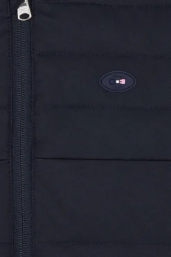 Regular navy blue padded zipped hoodie