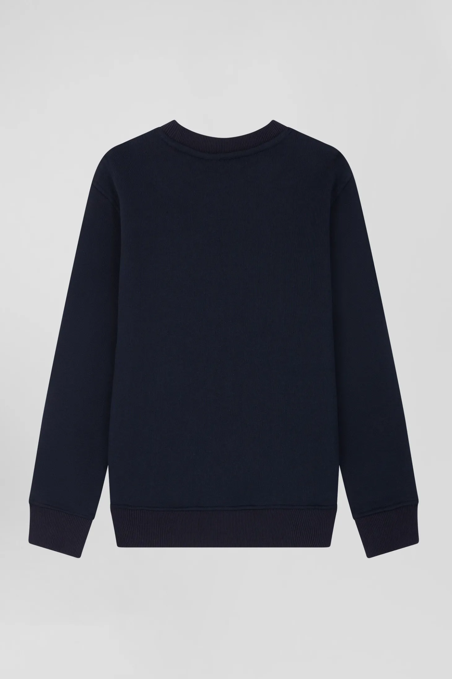 Regular navy blue round neck cotton sweatshirt