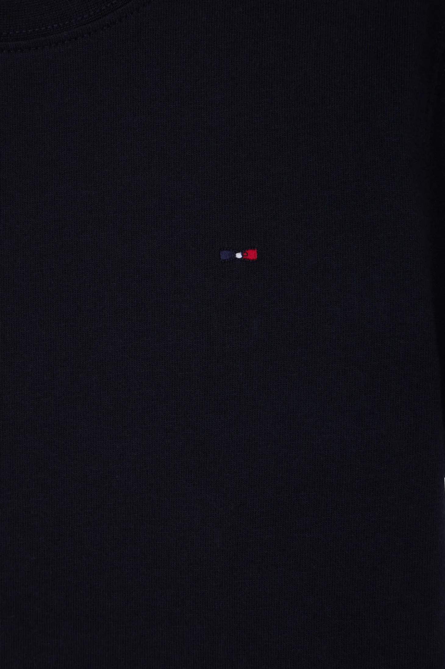 Regular navy blue short-sleeved cotton T-shirt with XV de France embroidery