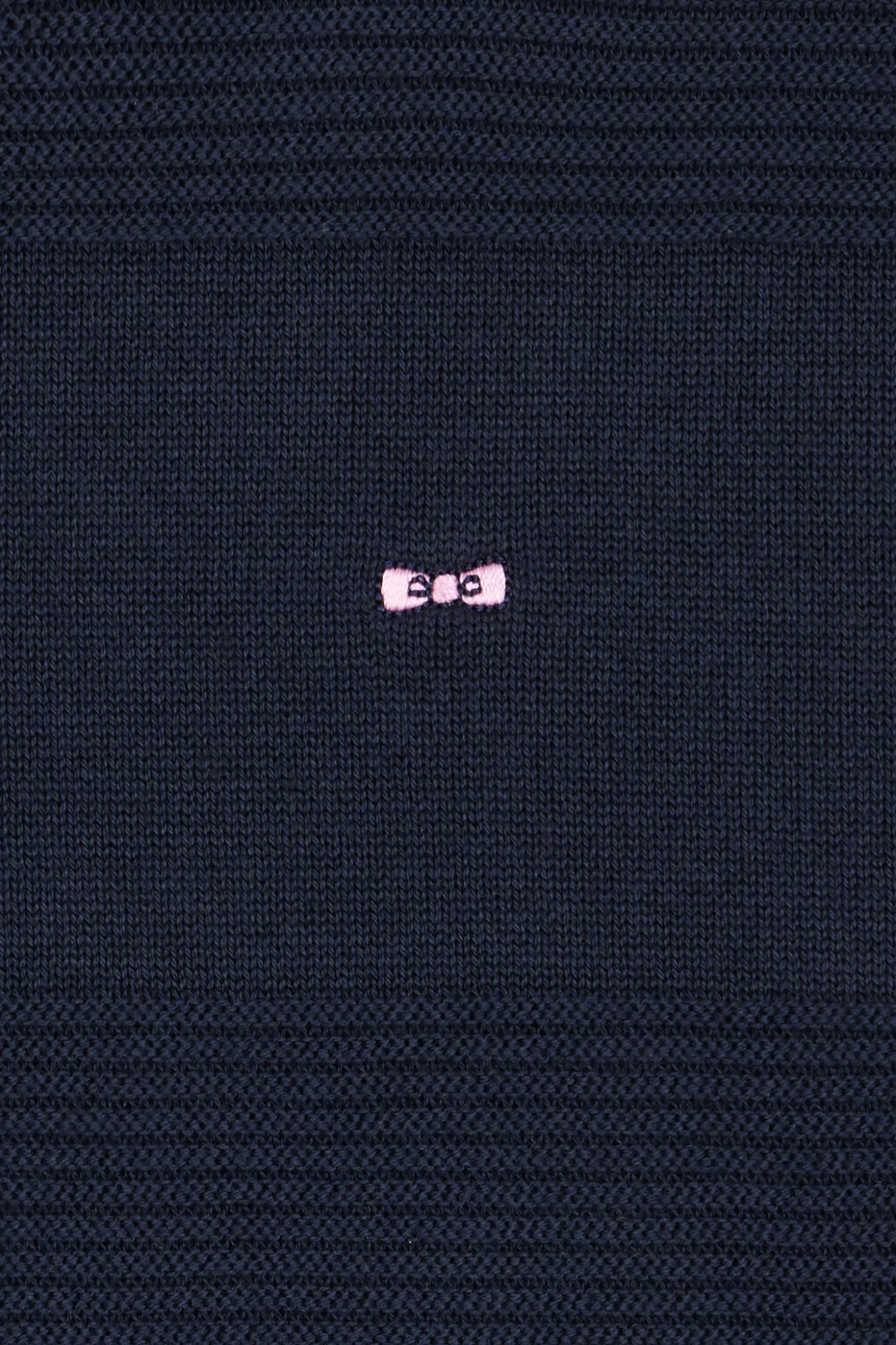 Regular navy blue striped cotton crew neck jumper