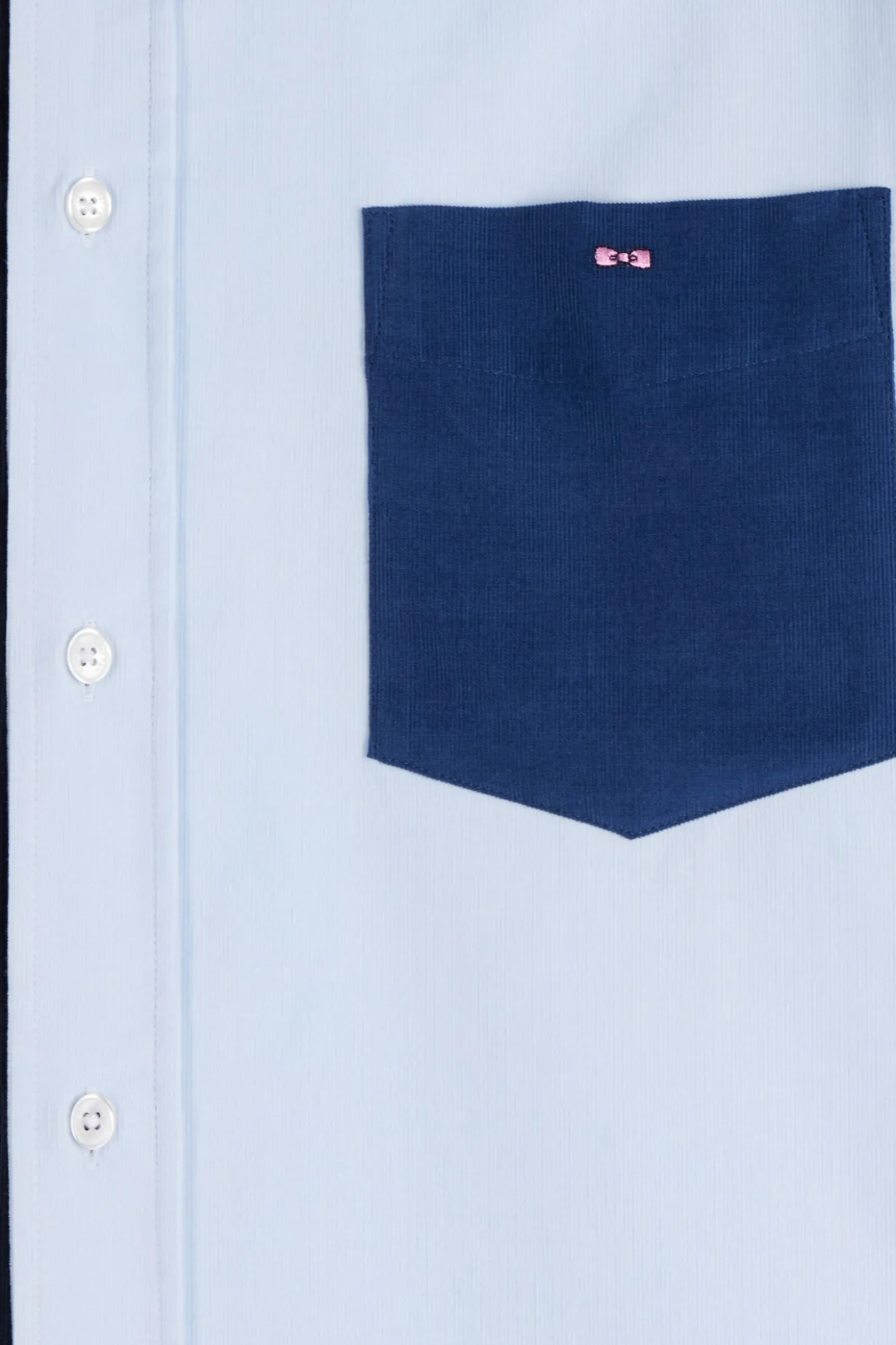Regular navy blue tricolour cotton shirt