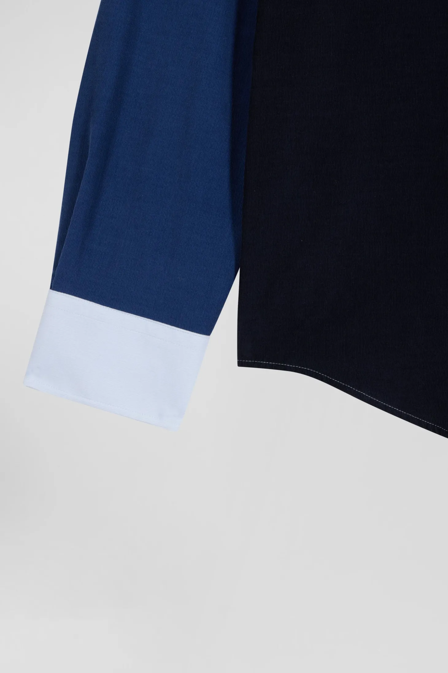 Regular navy blue tricolour cotton shirt