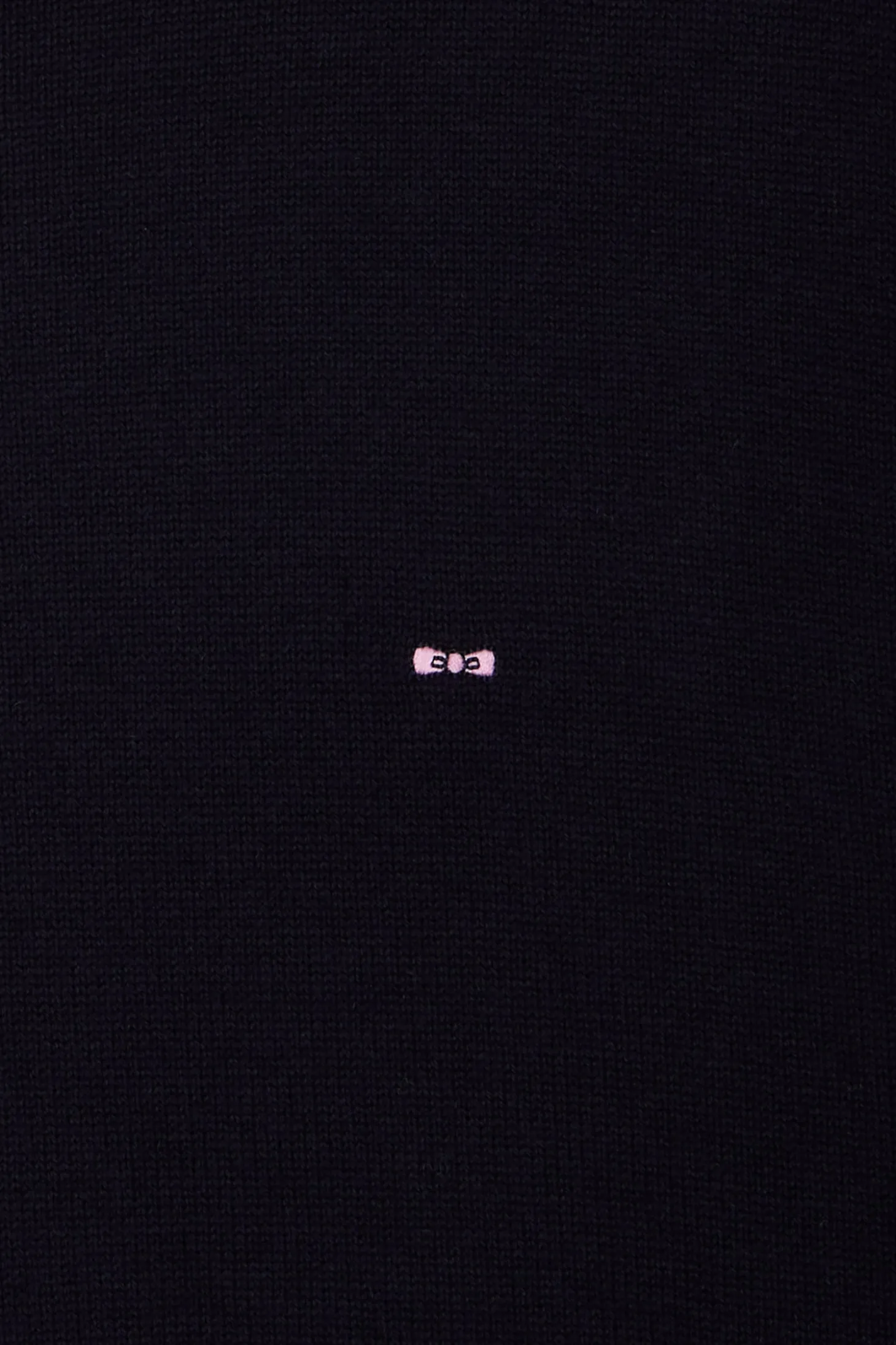 Regular navy blue wool and cotton crew neck jumper