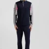 Regular navy blue XV de France long-sleeved cotton rugby shirt