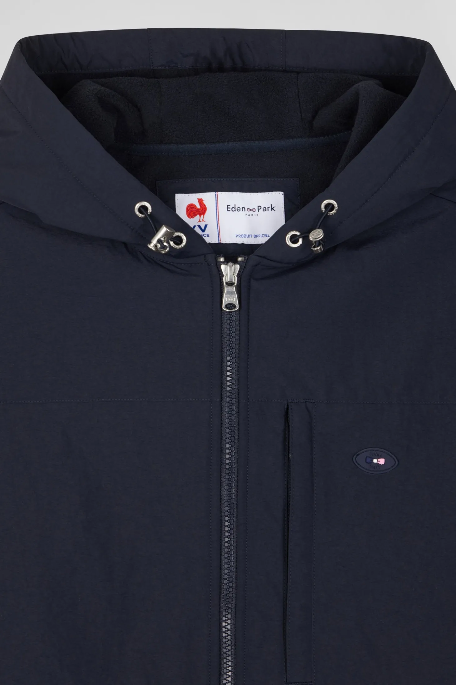 Regular navy blue zipped hoodie